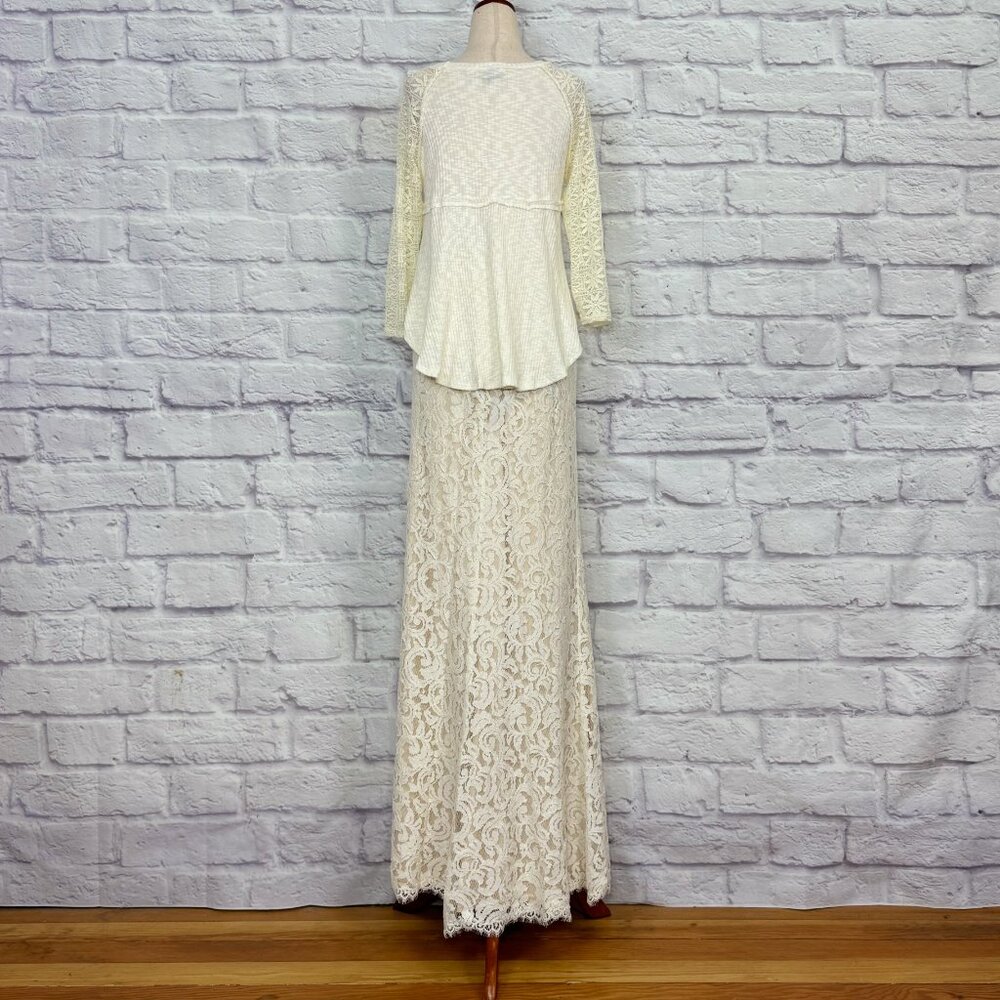 Tadashi Shoji Ivory Lace Maxi Skirt - Picture 6 of 9